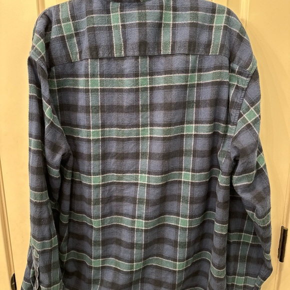 Abercrombie & Fitch Soft A&F Men's Blue and Green Checkered Flannel Shirt XL - Picture 3 of 3